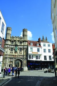 A photo of the Buttermarket and entrance to Canterbury Cathedral