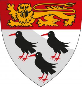 The Canterbury Coat of Arms - a lion and three corvids